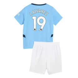 Kinder Manchester City J. Alvarez #19 Fußball Trikotsatz 2024-25 Heimtrikot